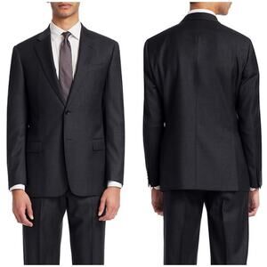 Emporio Armani NW TG-Line Super 130's Wool Two Button Slim Fit Blazer Black 50R